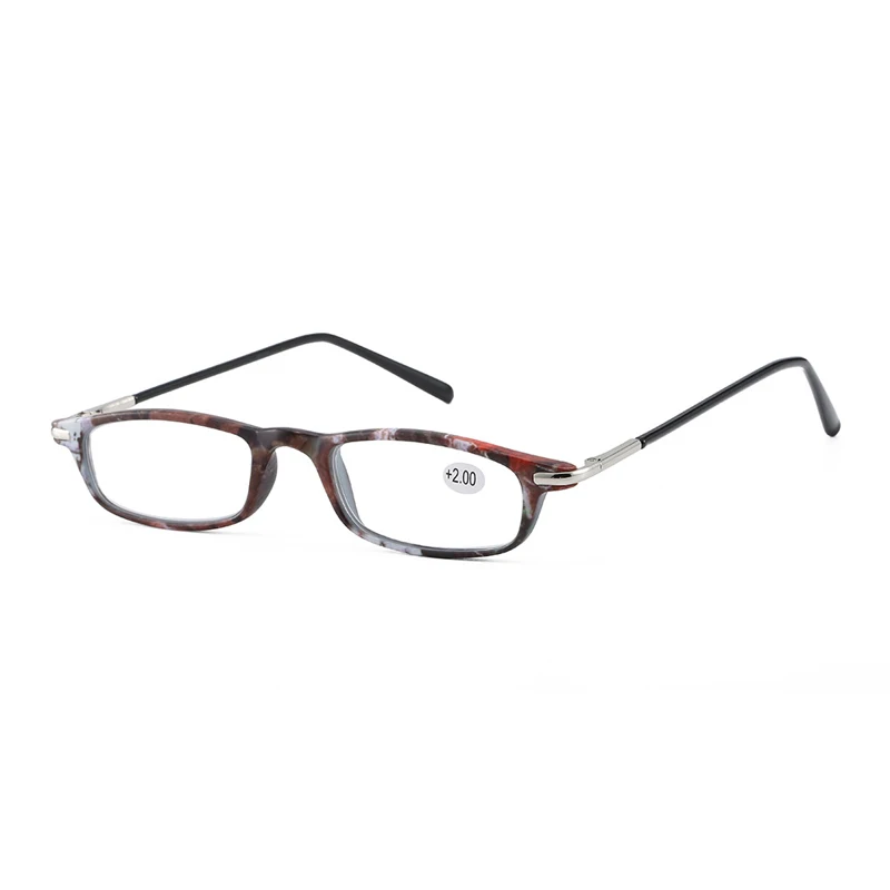 iboode Small Square Frame Reading Glasses Hot Ultralight Presbyopic Eyewear With Diopter+1.0 1.5 2.0 2.5 3.0 3.5 Reader - Цвет оправы: Red White Marble