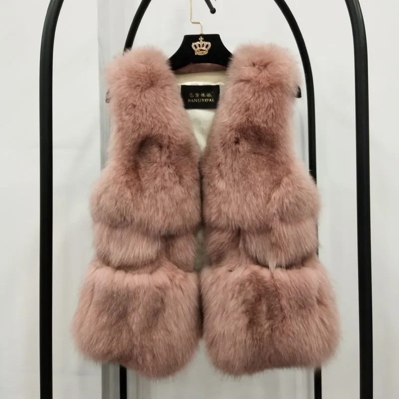 

100% Natural Real Fox Fur Vest 2018 New Fashion Women Coat Winter Warm Short Jacket Vest For Female Thick Women Genuine Fur Vest