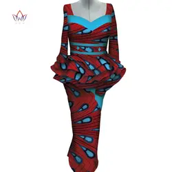Новый Африканский Дашики юбка комплект африканская традиционная одежда для женщин Базен riche африканская модная одежда полный рукав