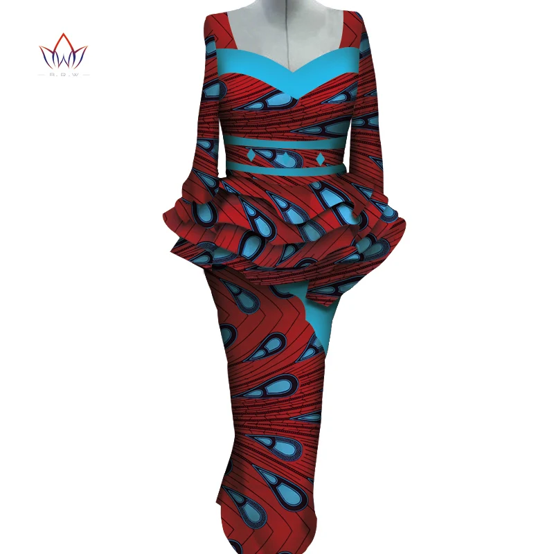 

new africa dashiki Skirt Set african traditional clothing for women Bazin riche african fashion clothing full sleeve set WY3768