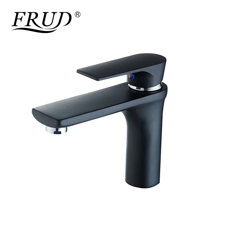 

FRUD Single Handle Bathroom Basin Faucets Cold & Hot Mixer Deck Installation Black Colour Water Kitchen Faucet Bath Tap Y10109