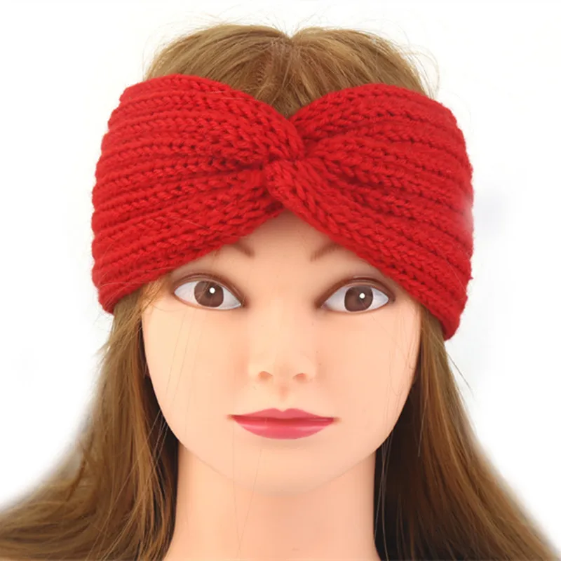 Winter Ear Warmer Headband Women Fashion Elastic Wool Knitted Headband Head Wrap Hairband Girls Elegant Hair Band Accessories