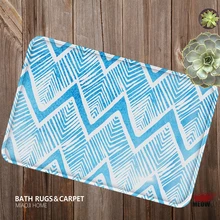 [Miaoji] Мода геометрический узор Lonely синий акварель мягкая Ковры двери Коврики Для ванной Коврики Абсорбент нескользящей 40x60 см