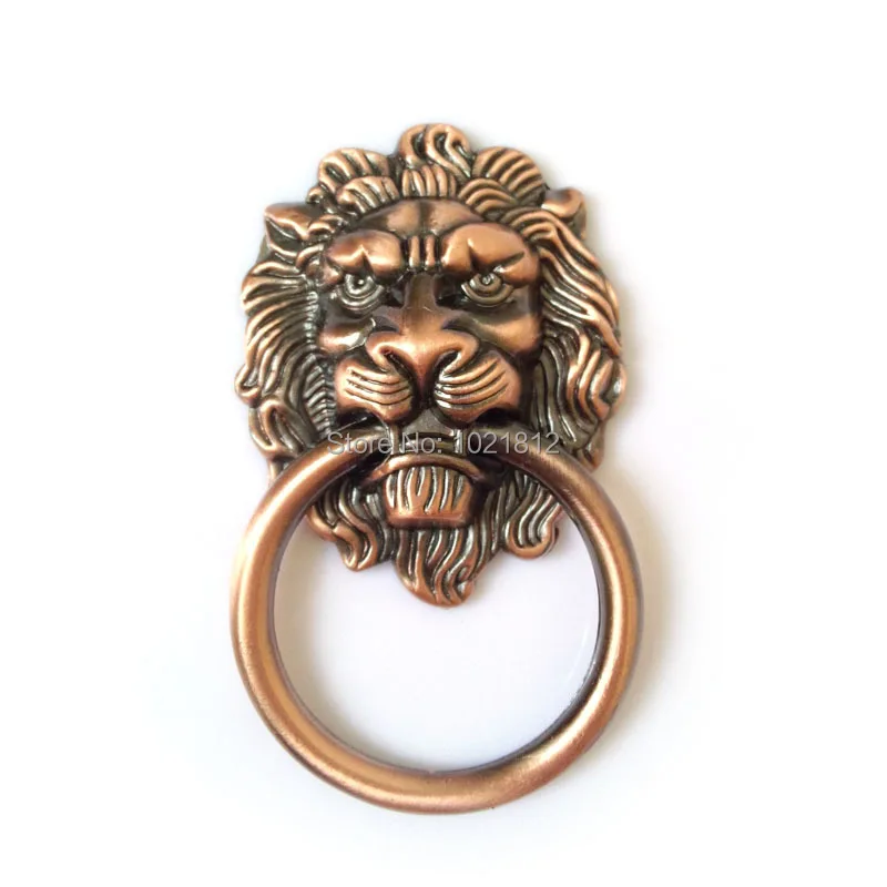 Antique Copper 32mmCC Lion Head Handles Knobs Drawer Pulls