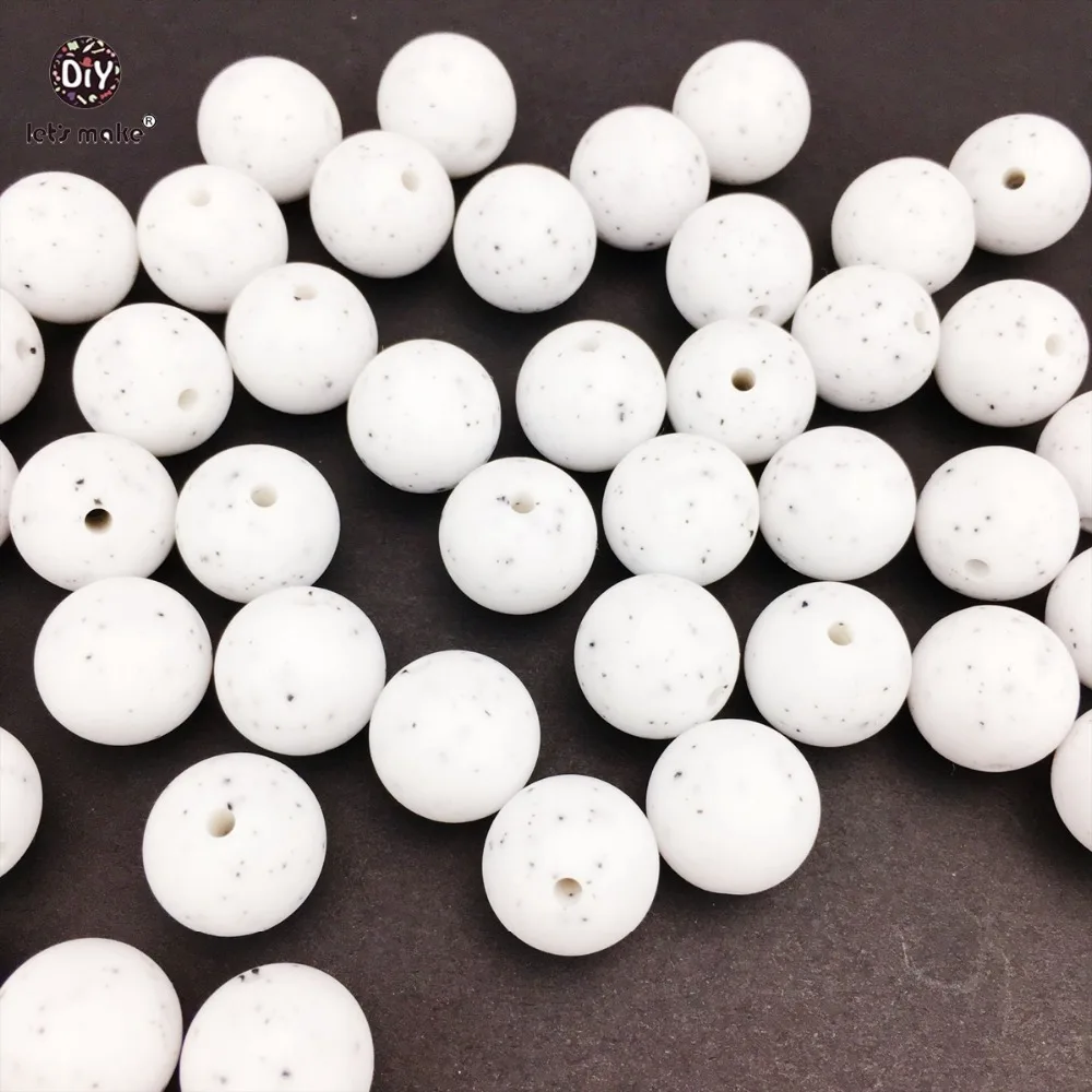 

Let's Make Baby Silicone Bead Granite 100pc Round 12mm-15mm Organic Silicone Jewelry Diy Teething Accessories DIY Beads Teether