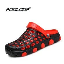 POOLOOP 2017 Comfortable Men Slip On Garden Croc Clogs Men Outdoor Beach Sandals Casual Water Shoes Slippers Soft Yeez Men Shoes