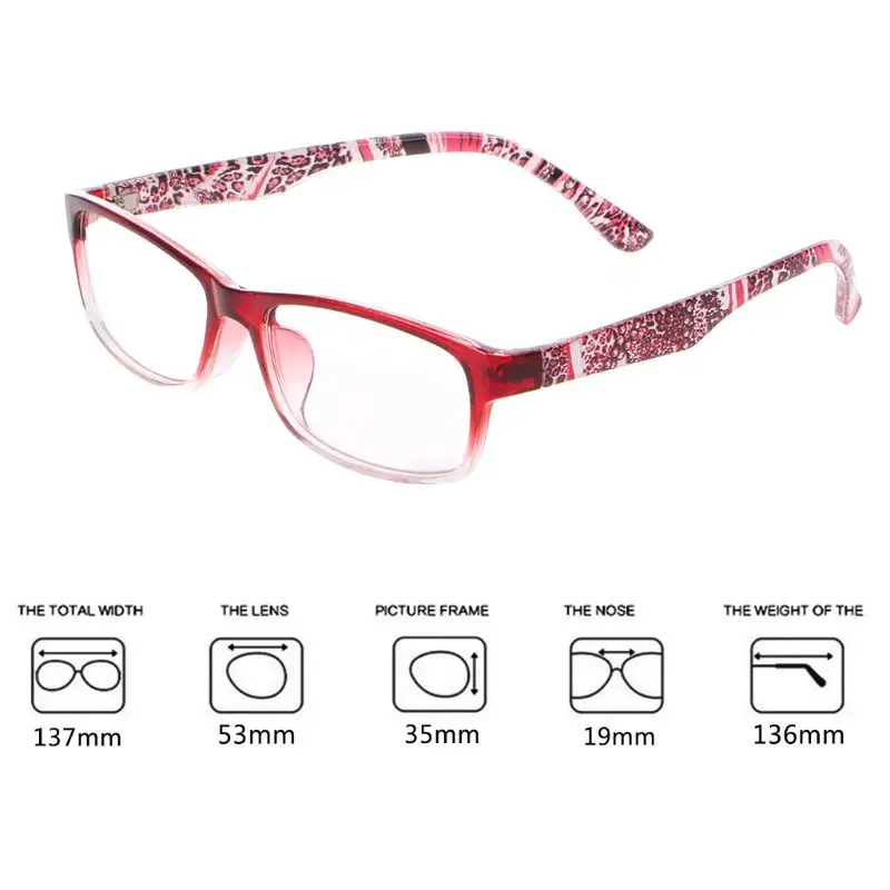 Новые женские модные очки для чтения, полная оправа, цветочные дужки, удобные прозрачные очки для зрения