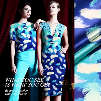 

CNUM SP012A Pure Silk/Addict Blue Feather/Silk Fabric/Stretch Fabric/93%Silk 7%Spandex/Thickness:19mm Size:1.18mX1.18m