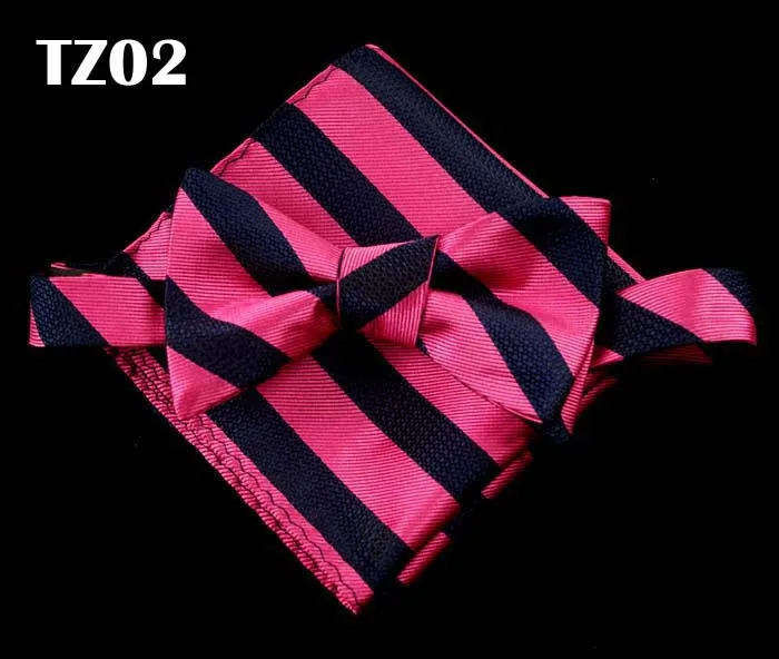 Свадебные галстуки-бабочки для мужчин бабочка Карманный платок подарочный набор черный - Цвет: 2