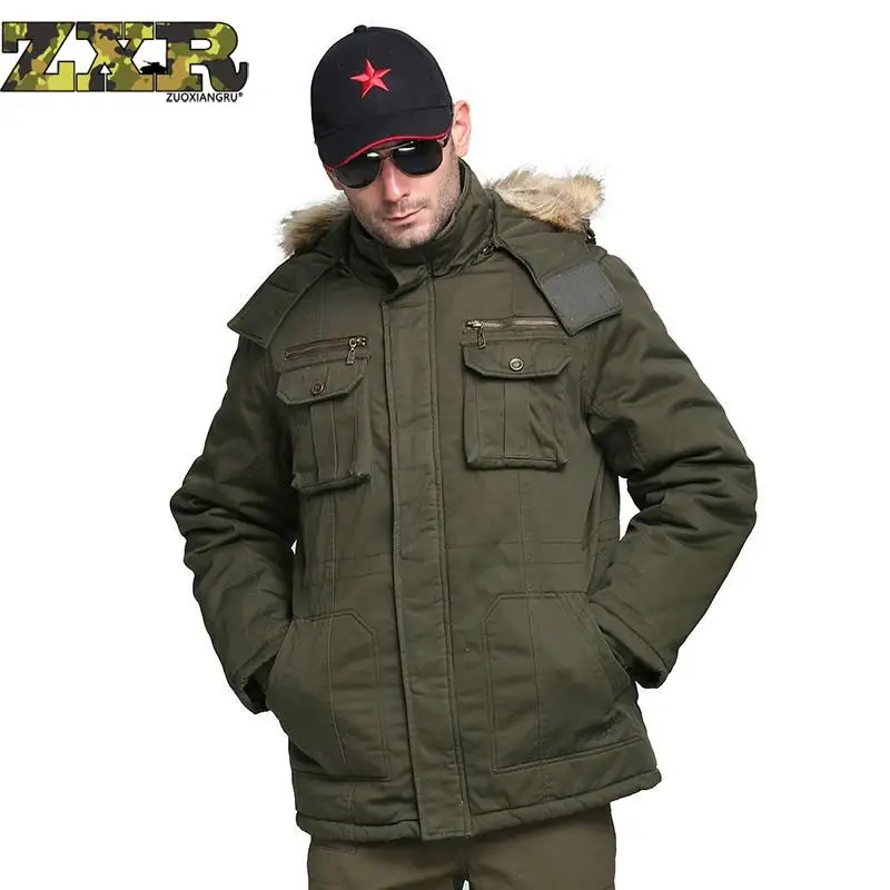 Zuoxiangru Winter Mannen Jas Lange Bont Kap Kraag Plus Size Dikke Militaire Army Green Capuchon Jas Mannelijke Parka Overjas Zuoxiangru Winter Mannen Jas Lange Bont Kap Kraag Plus Size Dikke Militaire Army Green Capuchon Jas Mannelijke Parka Overjas