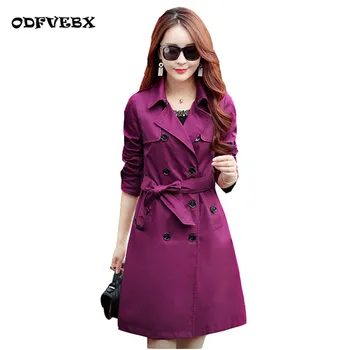 

Boutique Spring Autumn Windbreaker new fashion atmosphere thin jacket medium long wild thin high-end ladies jacket women ODFVEBX