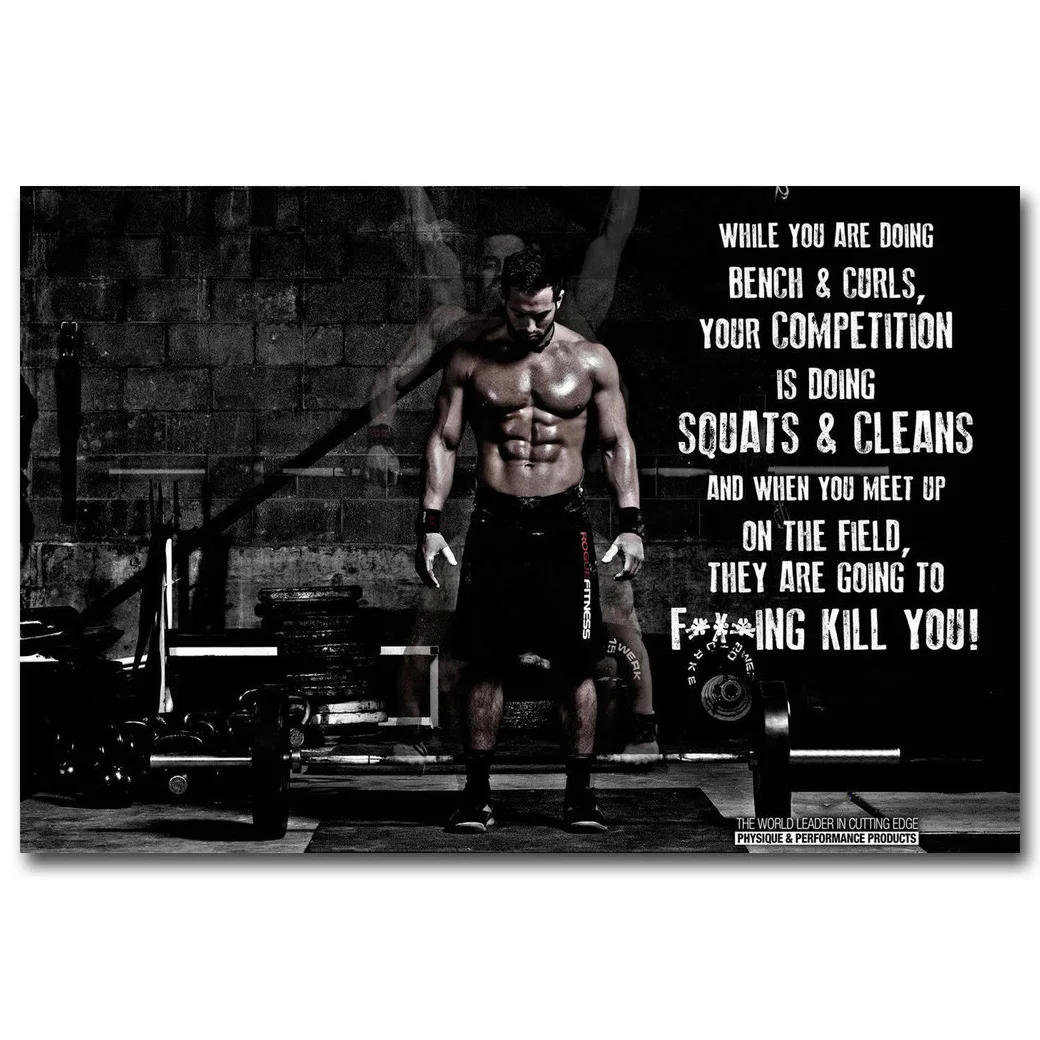 Bodybuilding Motivational Quote Art Silk Poster Print 13x20 24x36 Inch Fitness Exercise Picture