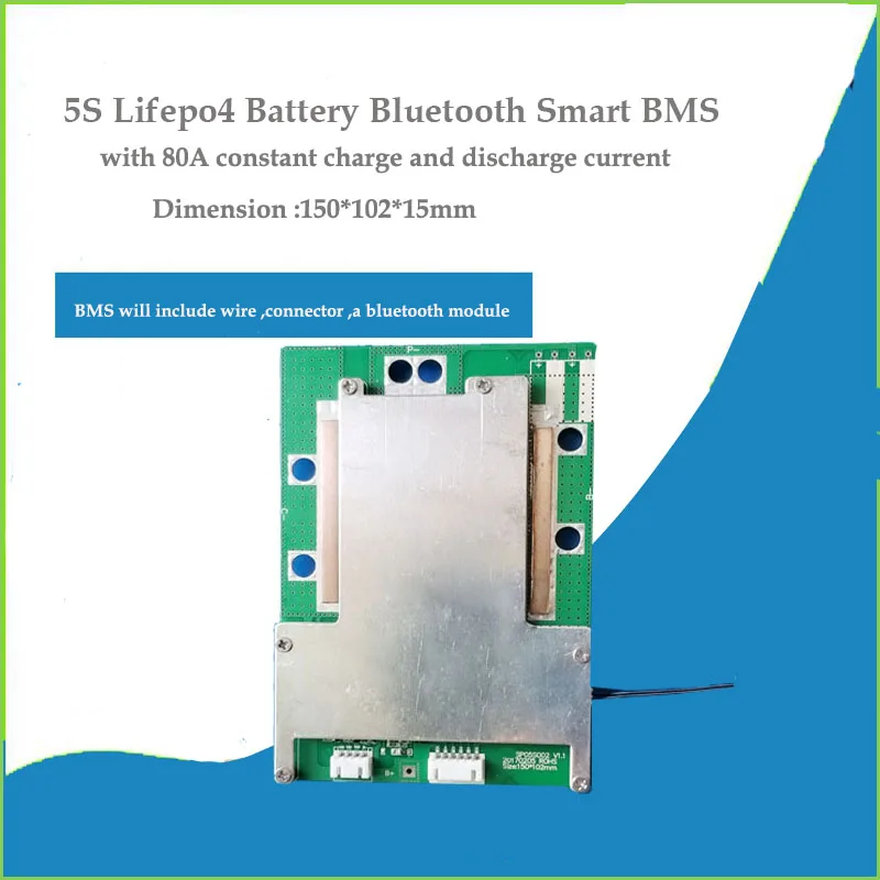 

5S Lithium Ion or Lifepo4 Battery smart Bluetooth BMS with APP and PC software for 21V or 18V Battery application with 80A