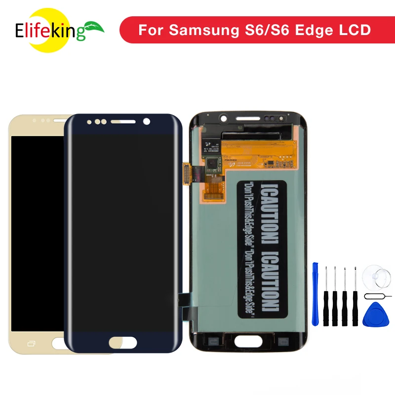 

1PCS/Lot 5.1'' Super AMOLED LCD Display for Samsung Galaxy S6 G920 & S6 Edge G925 G925F G925FD LCD Touch Screen Free Shipping