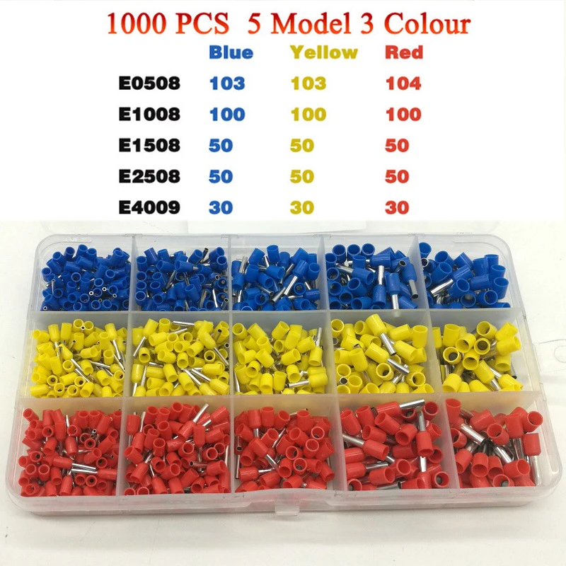 

Tubular Wire Cold Pressure Connector Electrical Terminal Cable Crimps Wire Ferrules Insulated Cord Pin End Terminal Ferrules Kit