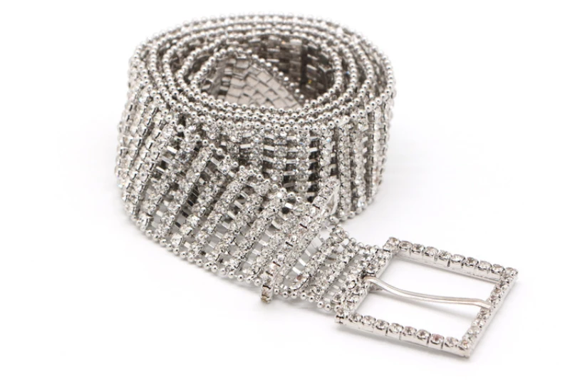 Модные Элитный бренд Flash Diamond талии Ремни Для женщин со стразами инкрустированные металлический пояс женский Cinturon Mujer