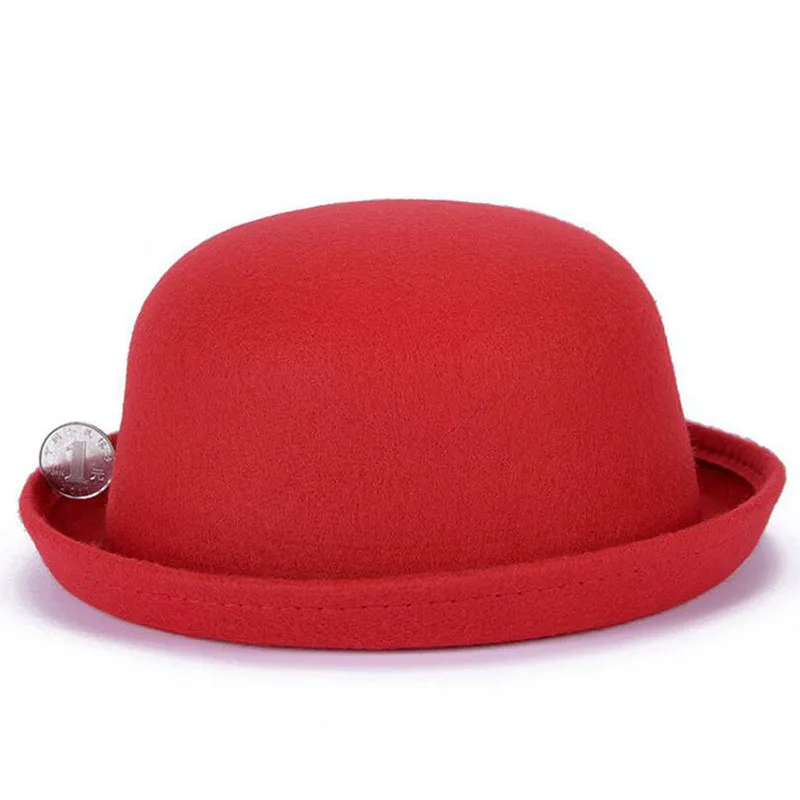 Cute Red Spring Autumn Vintage Dome women fedoras Women's Hat Children Feeling Hat Church Mother and Daughter Hats sun caps