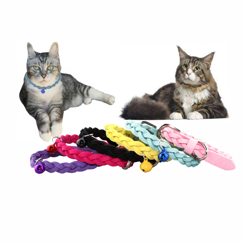 

Cat Collar With Bell for Small Dogs Collar Softy Velvet Flocking Cat Puppies Collar Adjustable for Kitten Pet Cats Accessories