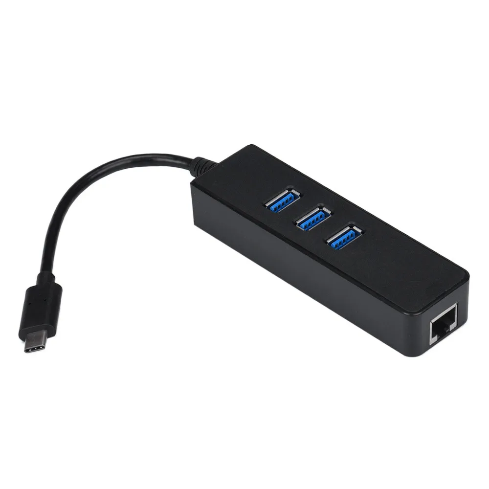 USB 3,1 type C 3 порта USB 3,0 концентратор с сетевая карта Ethernet