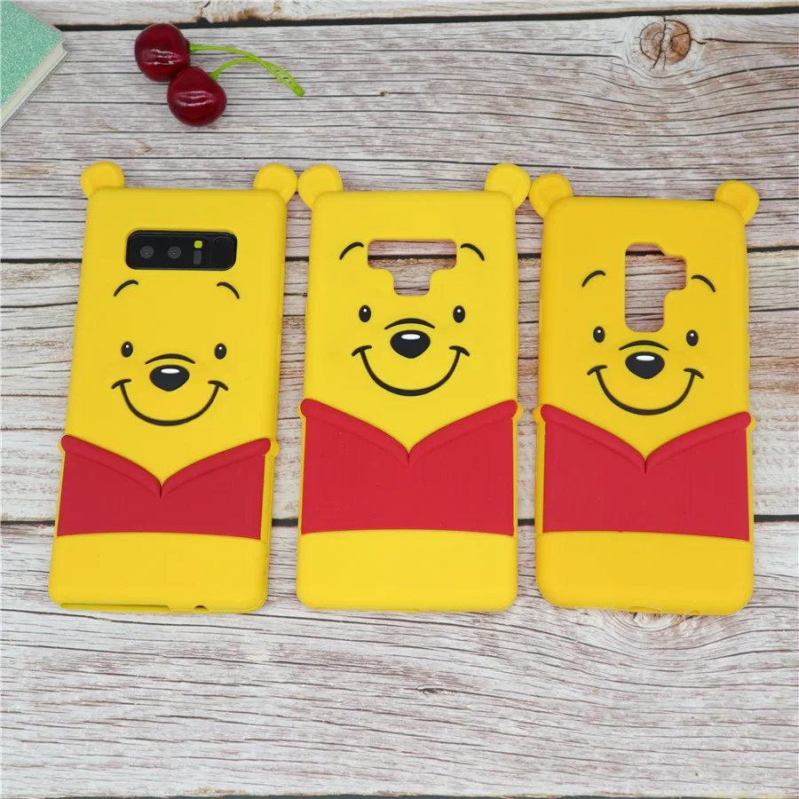 

3D Cartoon Cute Winnie Silicone Phone Case for Samsung Galaxy S7 Edge S8 S9 Plus Note 8 9 Soft Rubber Back Cover Coque Fundas
