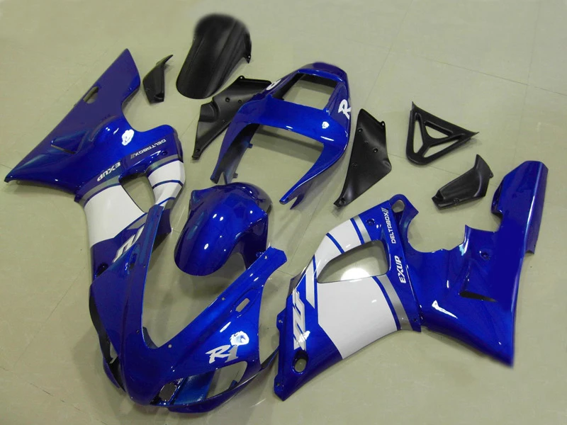 

Motorcycle Fairing kit for YAMAHA YZFR1 98 99 YZF R1 1998 1999 YZF1000 yzfr1 98 ABS blue white Fairings set+7gifts YK07
