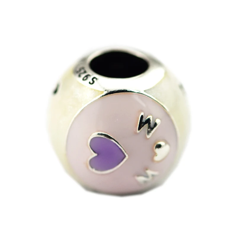 

CKK 925 Sterling Silver Jewelry Love Mom Charm, Mixed Enamel Original Beads Fits Bracelets For Jewelry Making