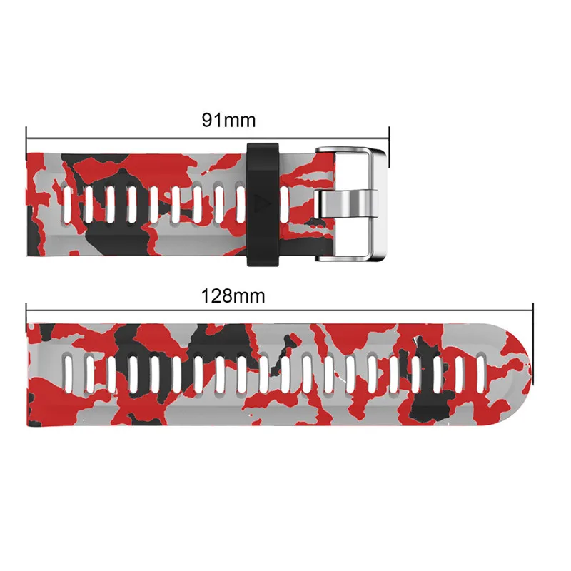 6 цветов браслет с металлической пряжкой для Garmin Fenix 3 HR Военный Зеленый Камуфляжный Печатный силиконовый спортивный ремешок для Fenix 5x