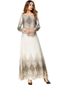 

New flower print turkish women abaya dress Islamic clothing for women muslim dress robe adult XXL