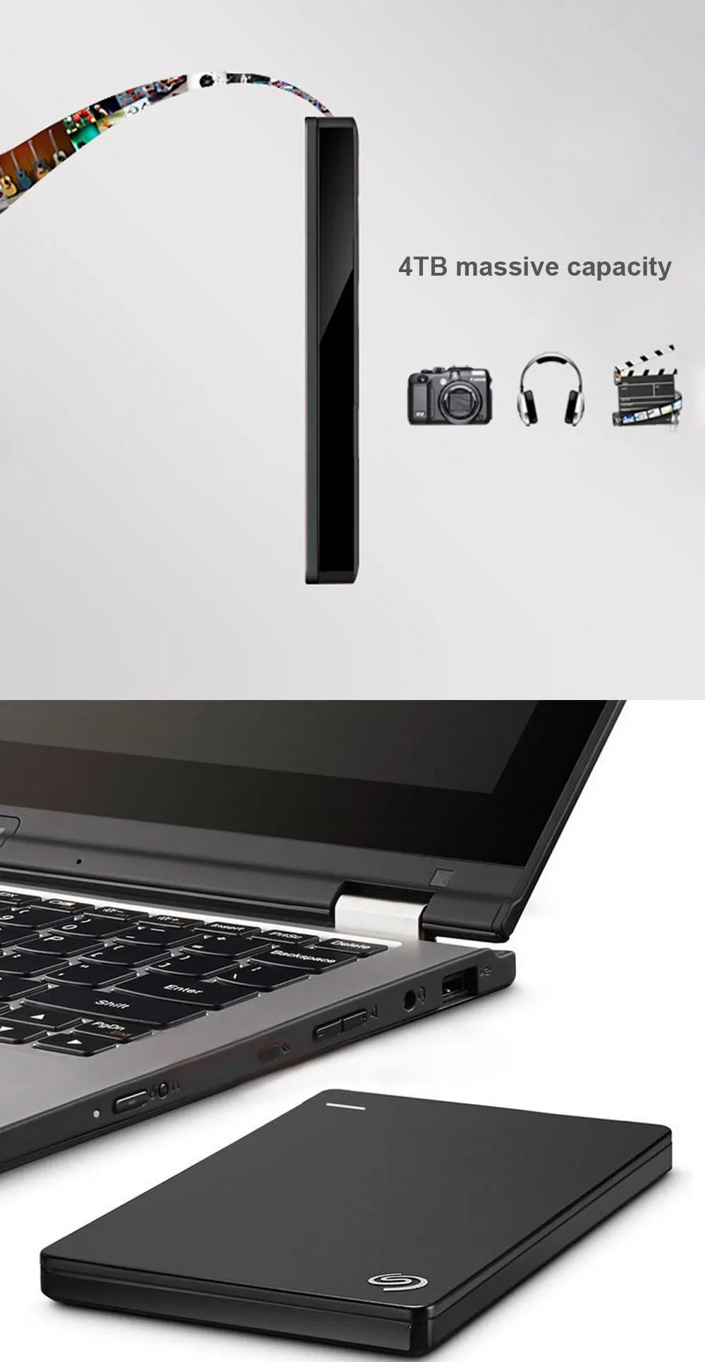 Seagate внешний HDD 4 ТБ портативный внешний жесткий диск для настольного ноутбука резервного копирования плюс тонкий USB 3,0 2," ТБ STDR1000301