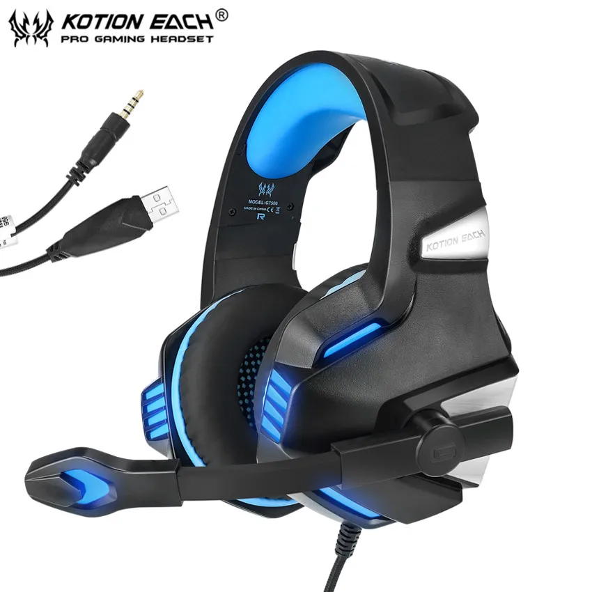 KOTION EACH G7500 Игровые наушники шлем ПК геймерская стереогарнитура игровая гарнитура