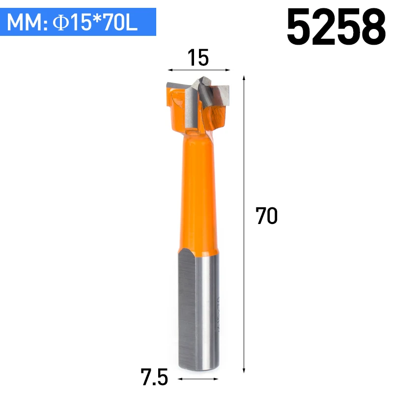 HUHAO 1 шт. ЧПУ деревообрабатывающий ряд отверстие бурения диам. 15-35 хвостовик сверла 7,5 мм для изготовления отверстия с высоким износостойким легированным лезвием - Цвет: 5258L