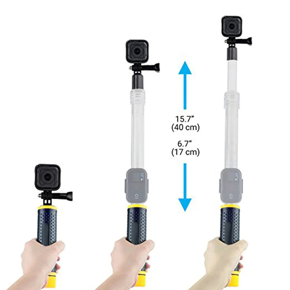 

Kaliou 2018 Hot New Transparent Waterproof Telescopic Monopod Selfie Stick with Remote Control Connector for GoPro 6 5 4 3 2 1