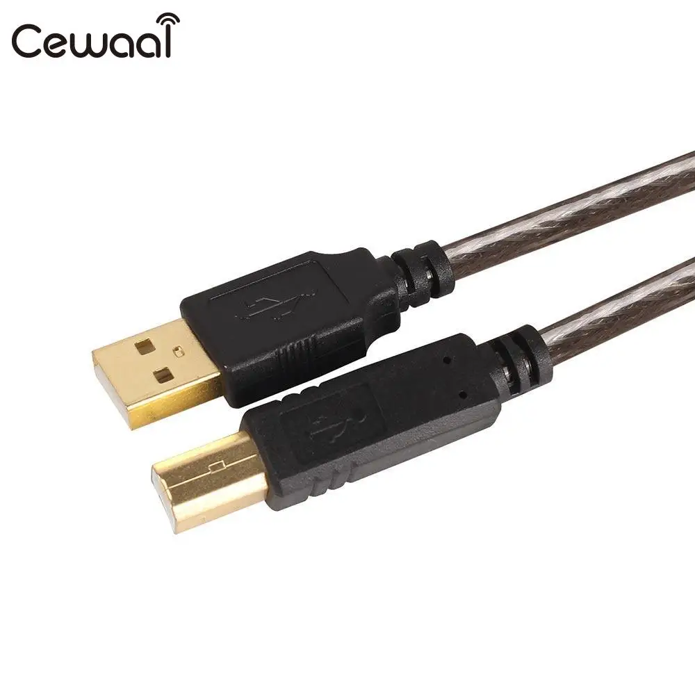 CEWAAL 10 м USB 2 0 A к B штекер позолоченный Дата кабель для принтера подключение