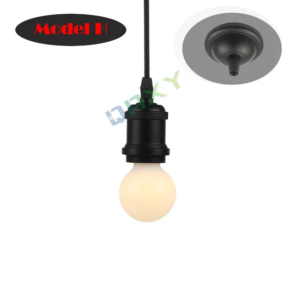 Алюминиевый сплав E27 винтажный простой подвесной светильник 110 V-240 V Edison патрон подвесной светильник Серебряный подвесной светильник ing [D9500] - Цвет корпуса: Model H