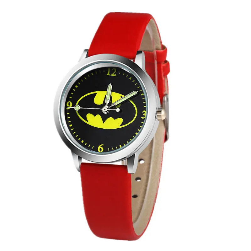 Детские часы, кварцевые аналоговые детские наручные часы для мальчиков, с рисунком Бэтмена, детские часы для девочек, студенческие часы, подарок, Relogio Feminino