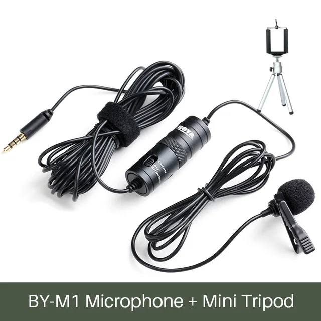 BOYA BY-M1 Vlog Audio Video Record Microphone for iPhone Android Mac Lapel Mic Lavalier Microphone for DSLR Camera Camcorder 