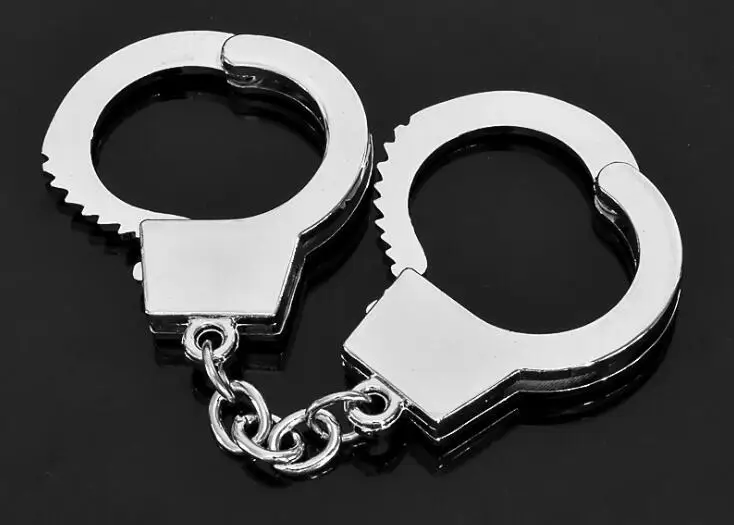 20 шт./лот полицейские наручники из сплава брелок для ключей сумок подвески кольцо