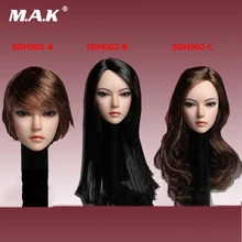 Женские черные прямые короткие волосы, каштановые локоны, модель 1/6 года, SDH002, длинные локоны, подходят для 12 дюймов, женское тело