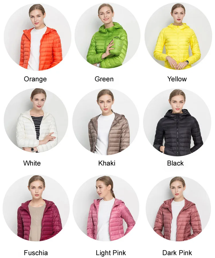 astounding Winter Women Ultra Light Down Jacket White Duck Down Hooded Jackets Long Sleeve Warm Coat Parka Fem