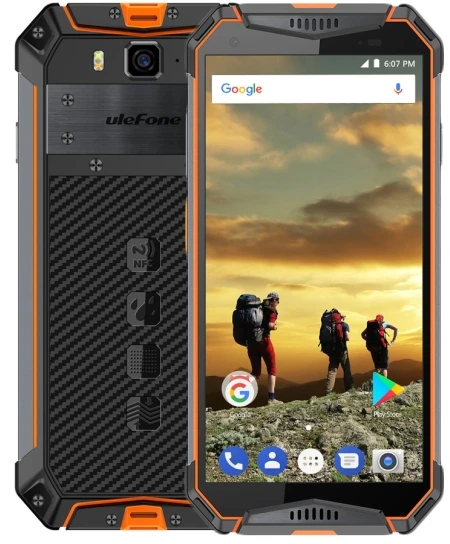 Ulefone Armor 3 глобальная версия мобильного телефона IP68 Водонепроницаемый 10030 мАч 5," FHD+ 4 Гб+ 64 ГБ Android 8,1 Восьмиядерный NFC Face ID телефон - Цвет: Orange