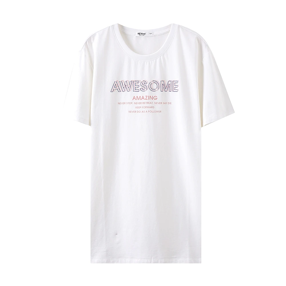Bright white 1 METERSBONWE Мужская футболка хлопок рубашка тренд личность Письмо печати короткий рукав Повседневная круглый вырез Футболка - Цвет: Bright white 1