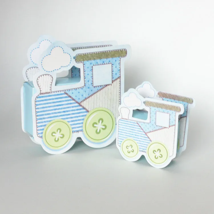 50pcs cute little train box for Baby Shower party gift box Children birthday candy chocolate gift box Wedding favor gift box