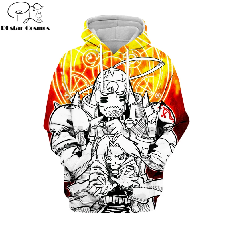 

PLstar Cosmos 2019 japan Anime Fullmetal Alchemist 3d Hoodies Hooded Sweatshirt long sleeve Edward Elric Harajuku streetwear-4