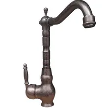 Одиночная Вращающаяся ручка Носик Античная Медная Кухонная Раковина кран смеситель, кран для раковины Cnn020