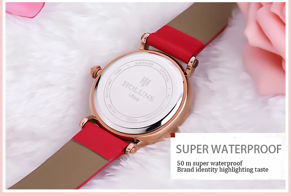 HOLUNS часы для медсестры Топ бренд часы для женщин Роскошные Кварцевые кожаный ремешок для часов белые цифровые наручные женские наручные часы