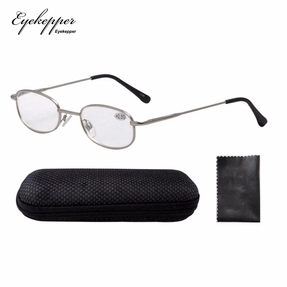 

R3211 Silver Metal Frame Spring Hinged Arms Reading Glasses Men Women W/case +1.0/+1.25/+1.50/+2.00/+2.25/+2.50/+2.75/+3.00/+3.5