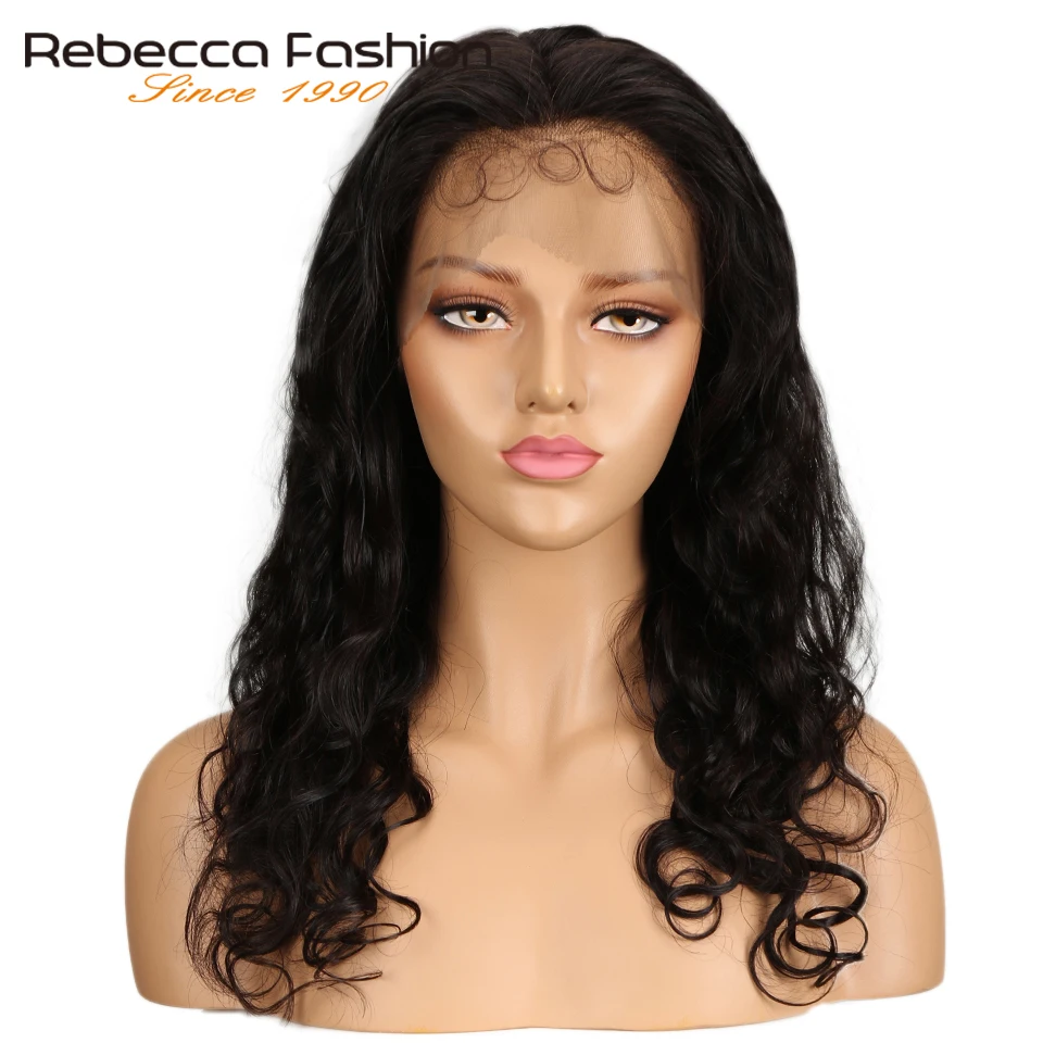 

Rebecca Body Wave 360 Lace Frontal Wig Pre Plucked Peruvian Remy Human Hair 360 Lace Wigs For Black Women Natural Color 10"-24"