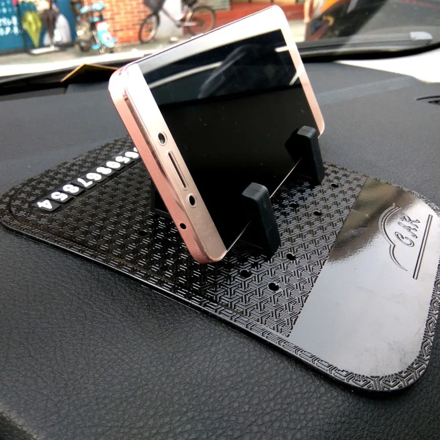 

Automobile GPS phone holder silicon gel Non-slip mat Car temporary parking number plate multifunction with phone number