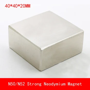 

1PCS block 40x40x20mm N50 N52 NdFeB Magnet Neodymium Magnets surface plated nickle