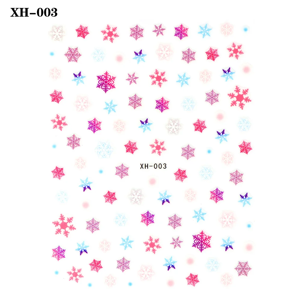 11 видов конструкций переводные наклейки для ногтей, новогодняя зимняя новогодняя Снежинка Xmax Harajuku, наклейки для ногтей, инструмент для украшения - Цвет: XH-003